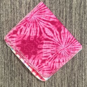 Lot of 4 Handmade Baby Girls Burp‎ Cloths Pink Tie Dye Plaid Cotton Gift New